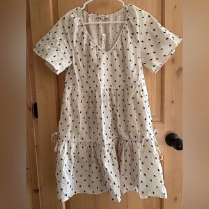 Madewell Cream Dress with Black Dots